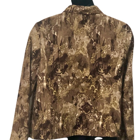 Christopher & Banks Women’s Multi colored browns long sleeve zip up front - Picture 4 of 12